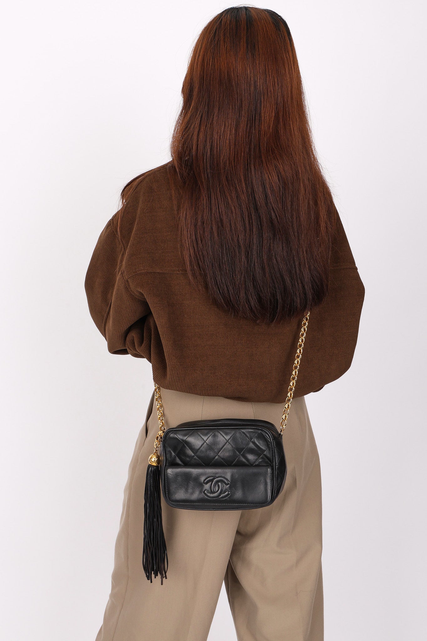 Chanel Camera Bag Black Lambskin 24K GP