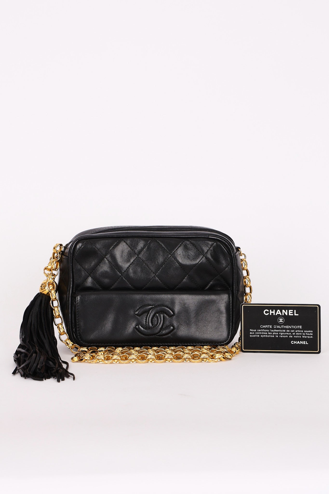Chanel Camera Bag Black Lambskin 24K GP