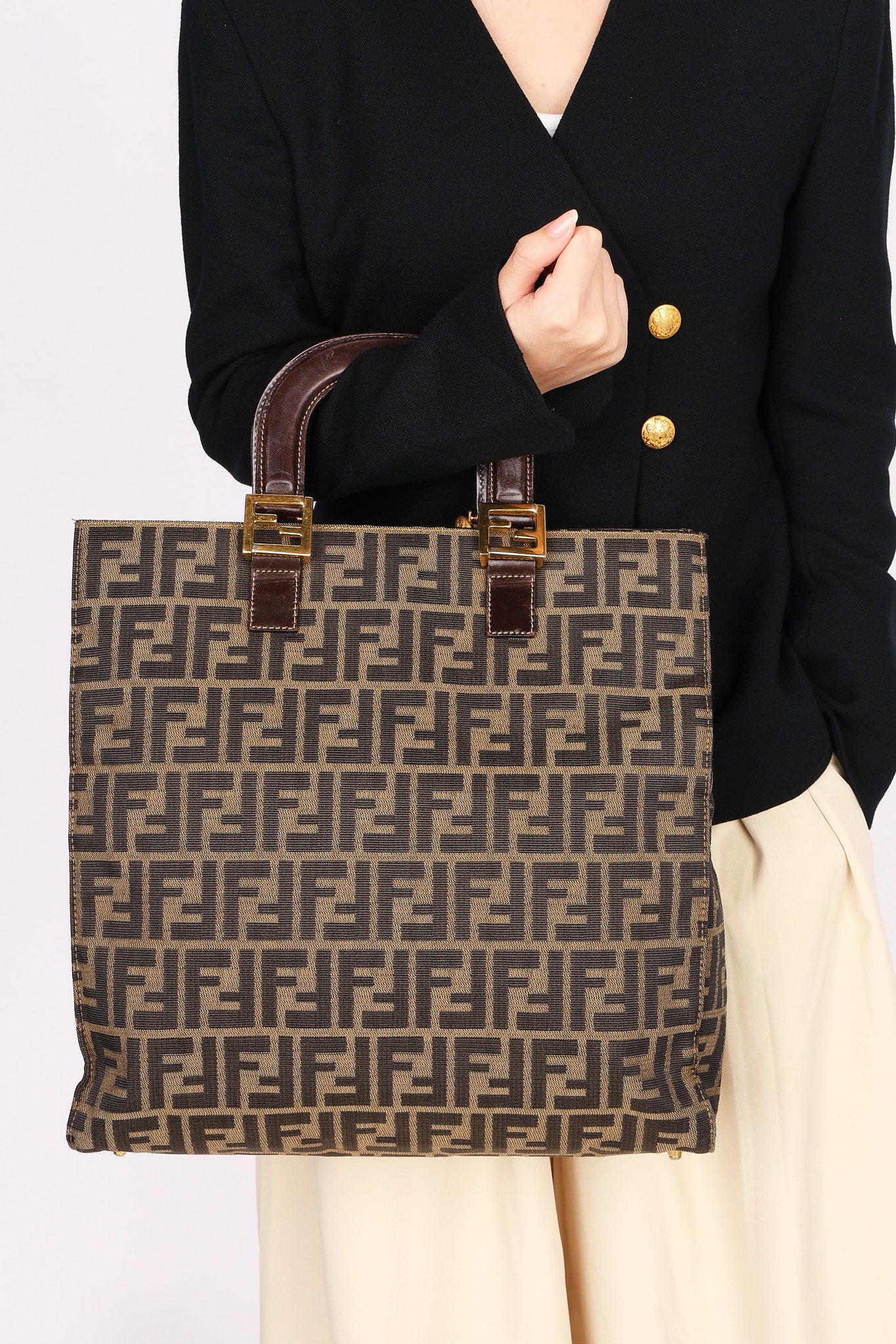 Fendi Zucca Top Handle Tote