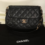 Extremely Rare Chanel Caviar Half Moon Flap