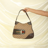 Gucci Monogram Horsebit Shoulder Bag