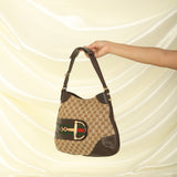 Gucci Monogram Horsebit Shoulder Bag