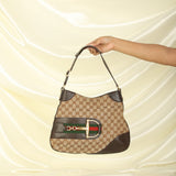 Gucci Monogram Horsebit Shoulder Bag
