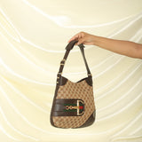 Gucci Monogram Horsebit Shoulder Bag
