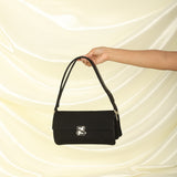 Rare Fendi Neoprene Crystal Baguette