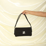 Rare Fendi Neoprene Crystal Baguette