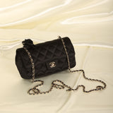 Chanel Satin Camellia Mini Flap