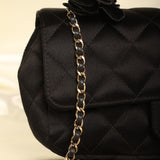 Chanel Satin Camellia Mini Flap