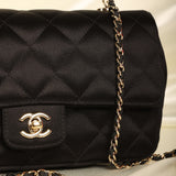 Chanel Satin Camellia Mini Flap