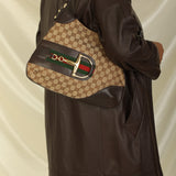 Gucci Monogram Horsebit Shoulder Bag