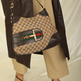 Gucci Monogram Horsebit Shoulder Bag