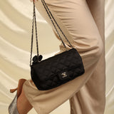 Chanel Satin Camellia Mini Flap