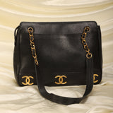 Chanel Caviar Logo Tote