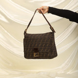 Rare Fendi Zucca Large Pocket Baguette Bag