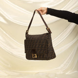 Rare Fendi Zucca Large Pocket Baguette Bag