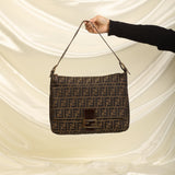 Rare Fendi Zucca Large Pocket Baguette Bag