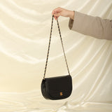 Chanel 1989 Lambskin Crescent Flap