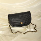 Chanel 1989 Lambskin Crescent Flap