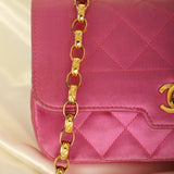 Extremely Rare Chanel 1989 Satin Bijoux Chain Mini Diana