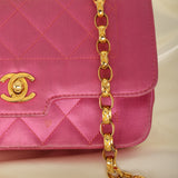 Extremely Rare Chanel 1989 Satin Bijoux Chain Mini Diana