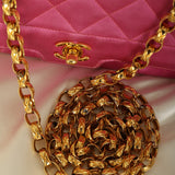 Extremely Rare Chanel 1989 Satin Bijoux Chain Mini Diana