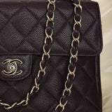 Rare Chanel 2000 Caviar Turnlock Classic Chain Tote