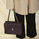Rare Chanel 2000 Caviar Turnlock Classic Chain Tote