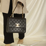 Rare Chanel Lambskin XL Logo Square Flap
