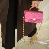 Extremely Rare Chanel 1989 Satin Bijoux Chain Mini Diana
