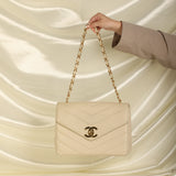 Chanel 1994 Caviar Chevron Jumbo Flap