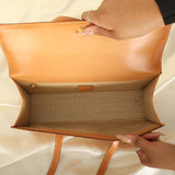 Rare Celine Triomphe Leather Flap Tote