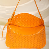 Bottega Veneta Patent Intrecciato Flap Shoulder Bag