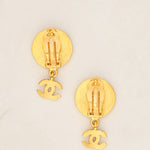 Chanel Mother of Pearl CC Drop Earrings