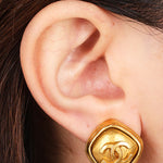 Chanel CC Diamond Clip-On Earrings