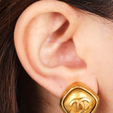 Chanel CC Diamond Clip-On Earrings