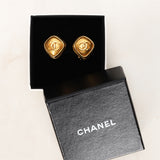 Chanel CC Diamond Clip-On Earrings
