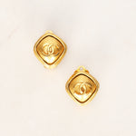 Chanel CC Diamond Clip-On Earrings
