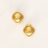 Chanel CC Diamond Clip-On Earrings