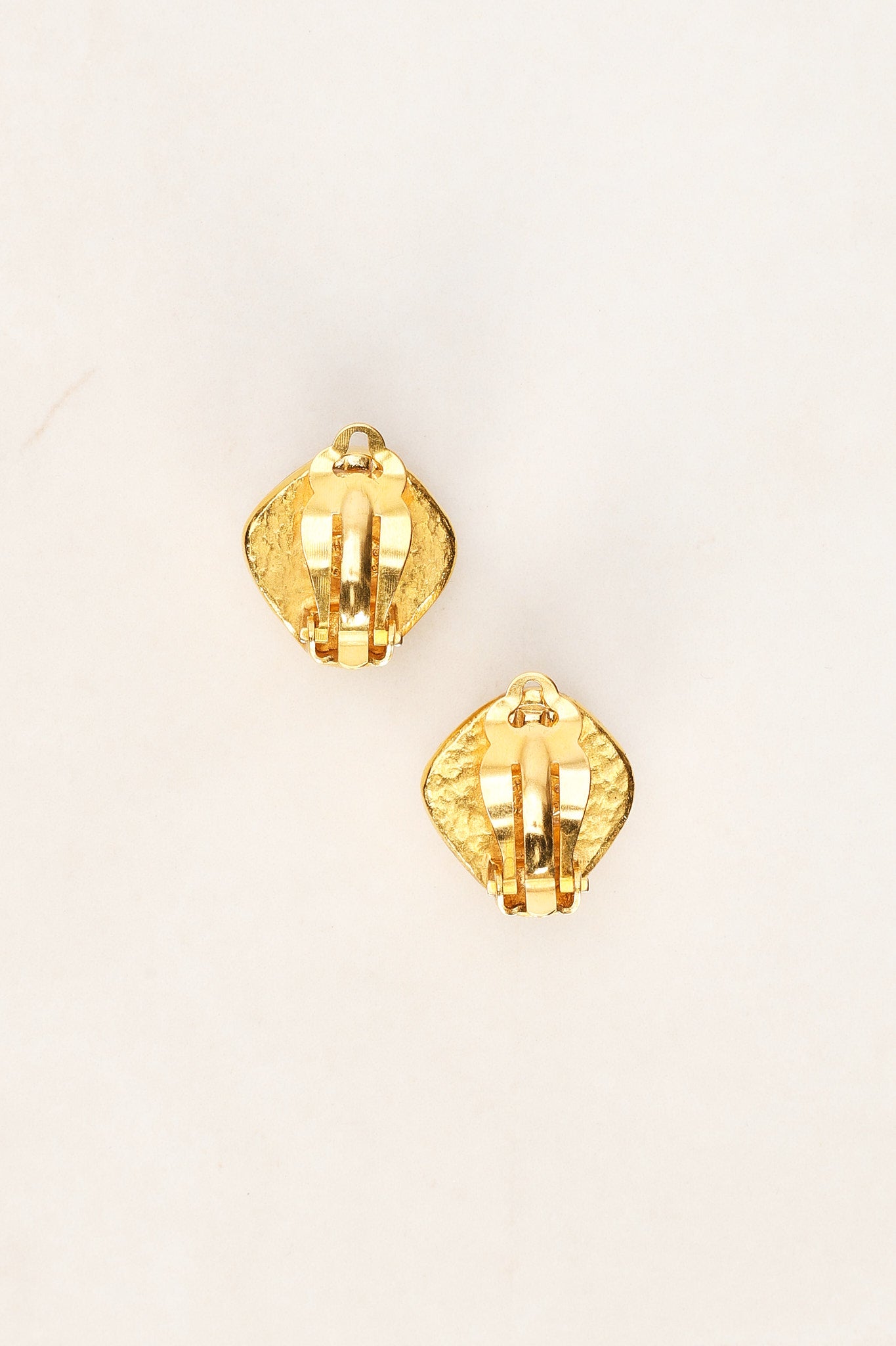 Chanel CC Diamond Clip-On Earrings