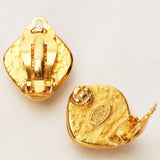 Chanel CC Diamond Clip-On Earrings