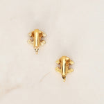 Vintage Chanel CC Crystal Clip-On Earrings 24K GP