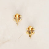 Vintage Chanel CC Crystal Clip-On Earrings 24K GP