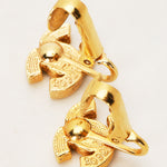 Vintage Chanel CC Crystal Clip-On Earrings 24K GP