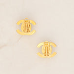 Chanel 1996 CC Turnlock Clip-On Earrings 24K GP