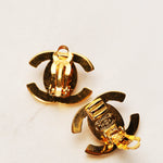 Chanel 1996 CC Turnlock Clip-On Earrings 24K GP