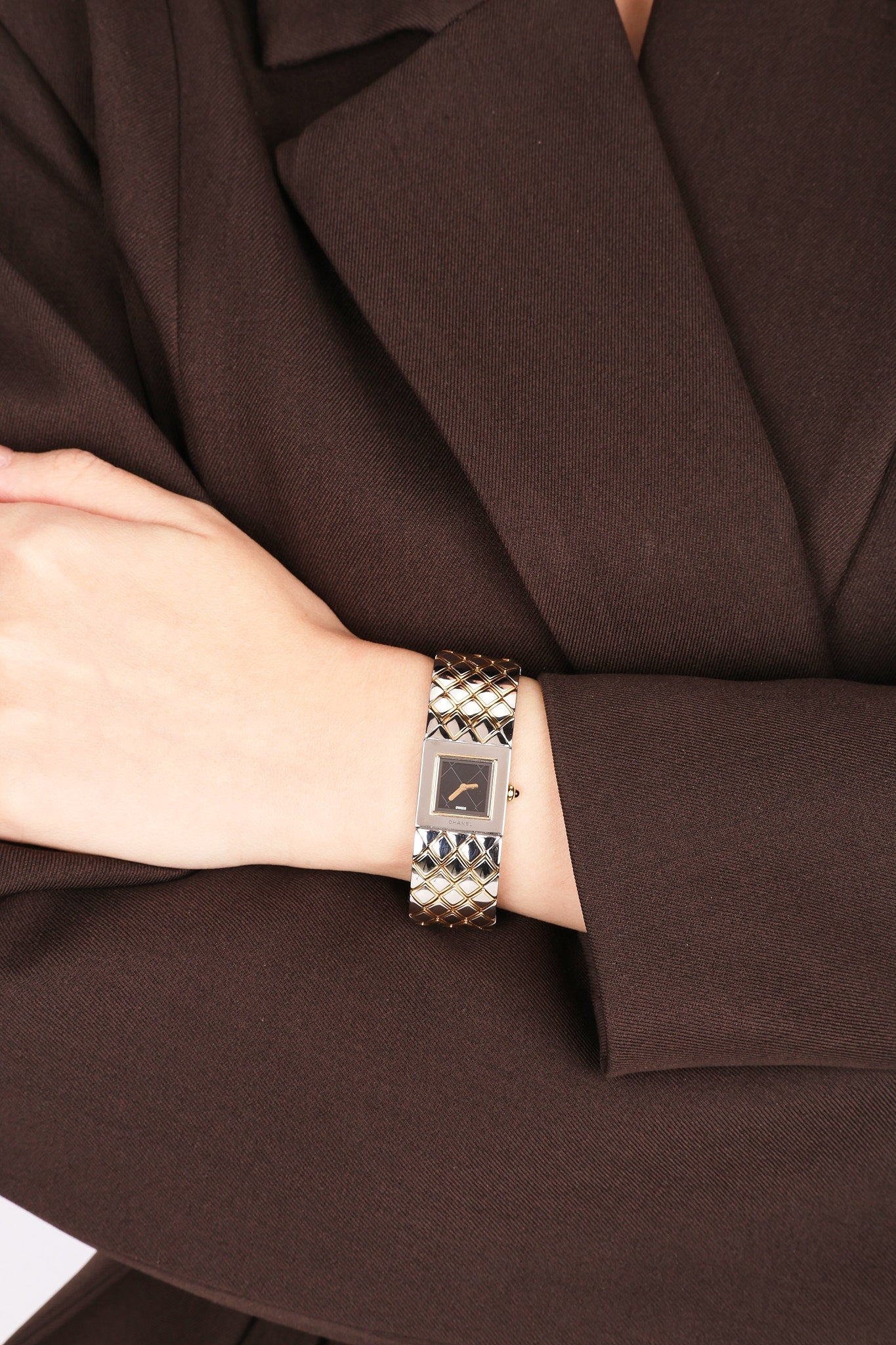 Chanel Matelasse 18K Gold and Stainless Steel Watch 19mm