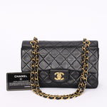 Chanel Small Classic Double Flap Black Lambskin 24K GP