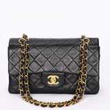 Chanel Small Classic Double Flap Black Lambskin 24K GP