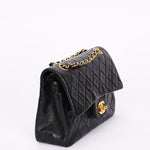 Chanel Small Classic Double Flap Black Lambskin 24K GP
