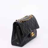 Chanel Small Classic Double Flap Black Lambskin 24K GP